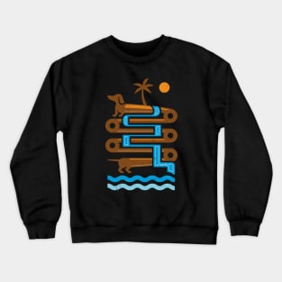 Dachshund Long Beach Crewneck Sweatshirt